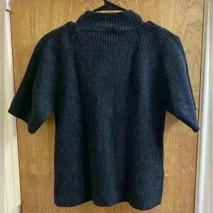 J.Jill VINTAGE 100% Merino Wool Turtleneck Short Sleeve Women’s Sweater 1X Black